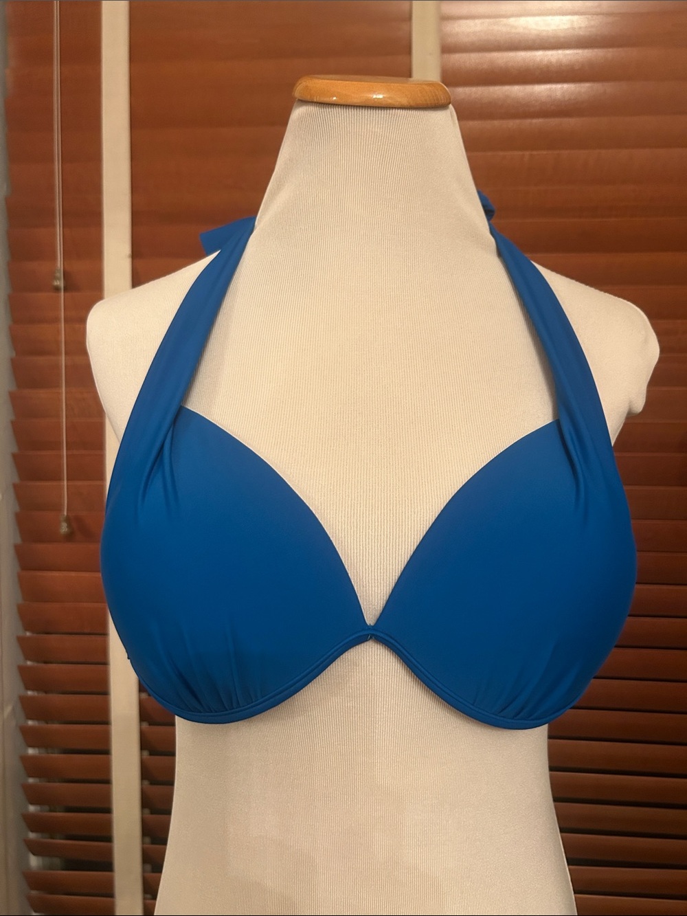 Blue Halter Push-Up Bikini Top - Women Swim